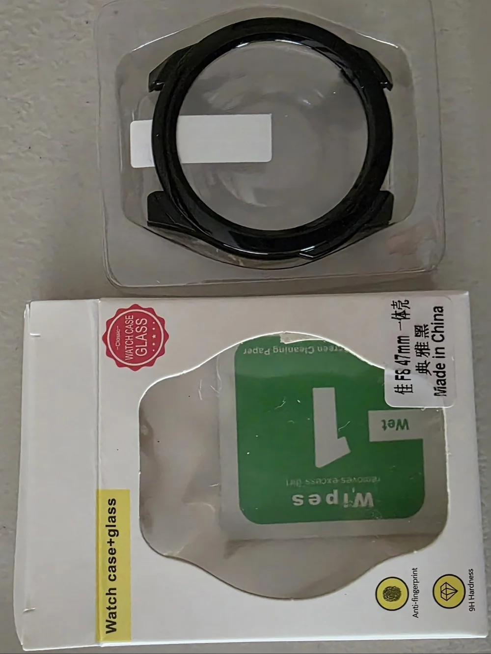 Black Watch Case + Glass Protector for 47mm Smartwatch